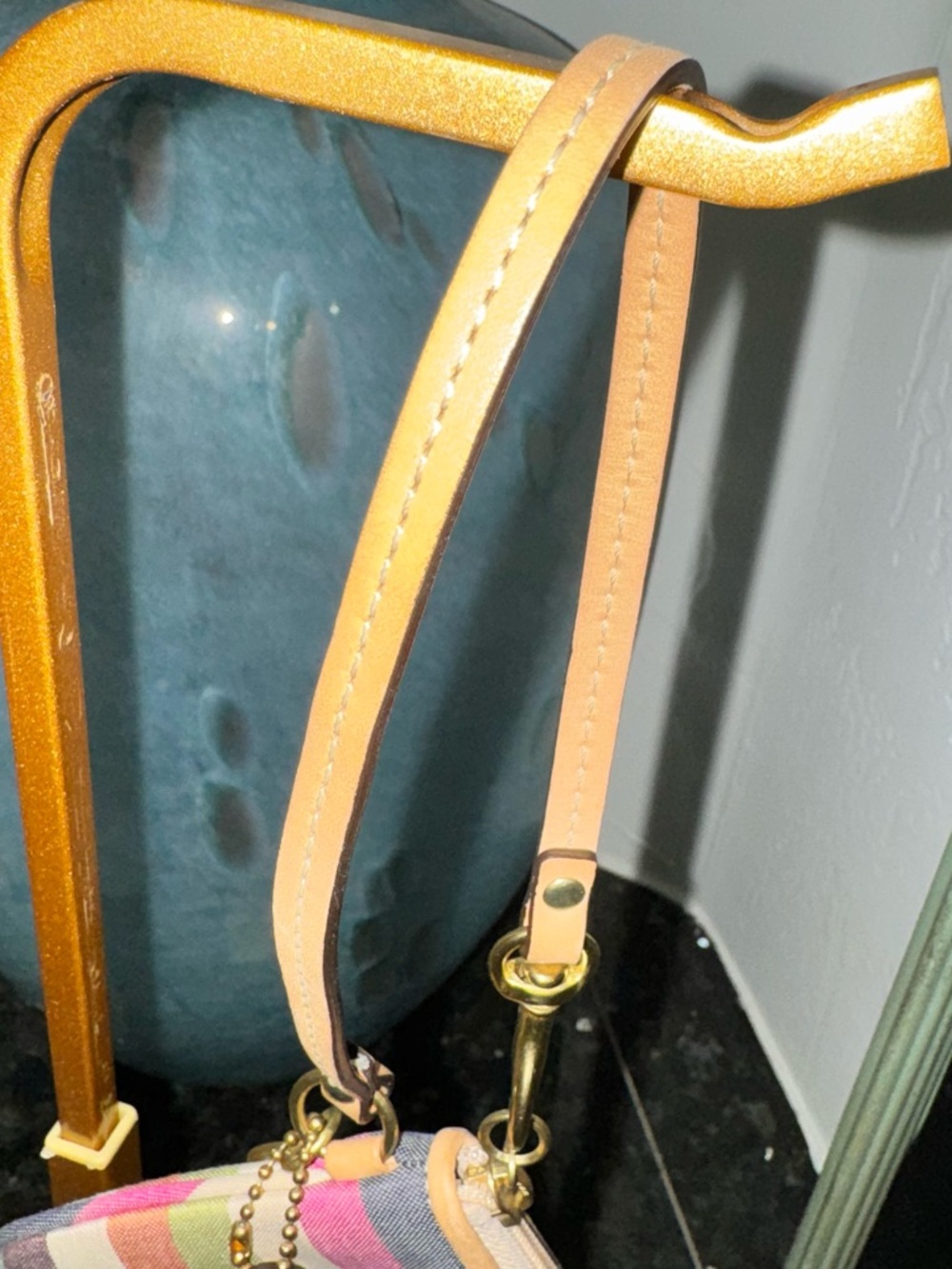 Coach Y2K Legacy Stripe Wristlet with Key Charm 8” x 4” - EUC - Picture 16 of 16